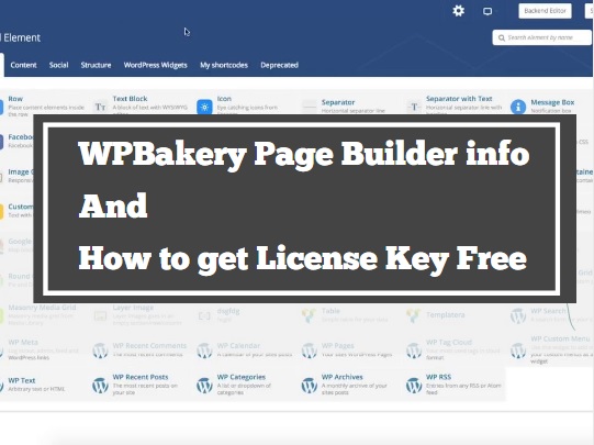 wpbakery page builder license key free