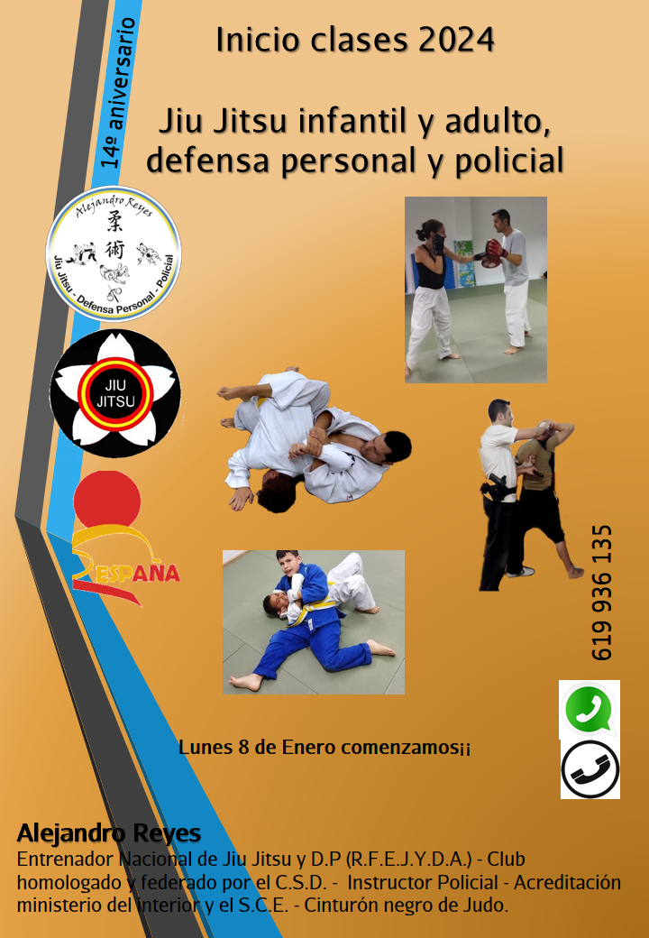 Clases de Jiu Jitsu infantil y adulto.  Clases de Defensa personal y policial a los profesionales