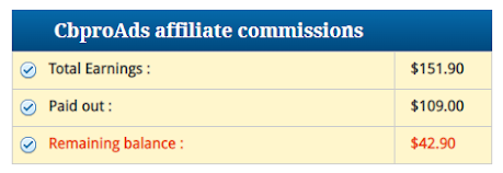 CB Pro Ads Review and proof of Earned Commissions