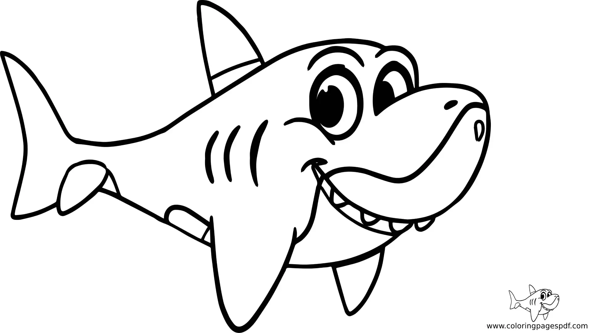 Coloring Pages Of A Cute Shark