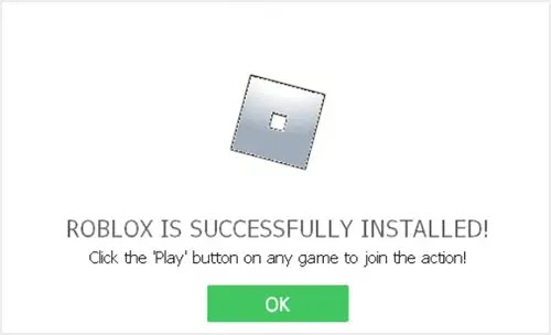 Notifikasi setelah berhasil instal Roblox di Linux
