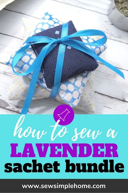 Learn how to make lavender sachets with this quick sewing tutorial.  Make a simple bundle of these cute and quick sachets to add to your sock drawer,