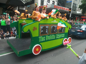 " St Patrick's Day " Celebration parade on QUEEN STREET of Auckland.