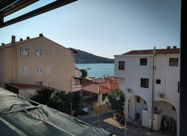 Our breakfast view in Tisno, Croatia