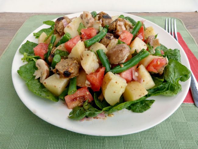 Warm Veggie Sausage and Potato Salad