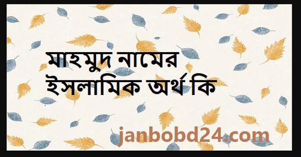 মাহমুদ নামের ইসলামিক অর্থ কি