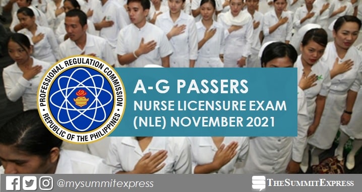 LIST OF PASSERS: A-G November 2021 NLE nursing board exam result