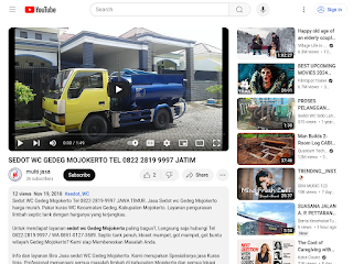 Screenshot halaman sedot WC Gedeg Mojokerto di YouTube