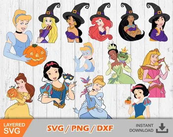 Disney Princesses Halloween clipart