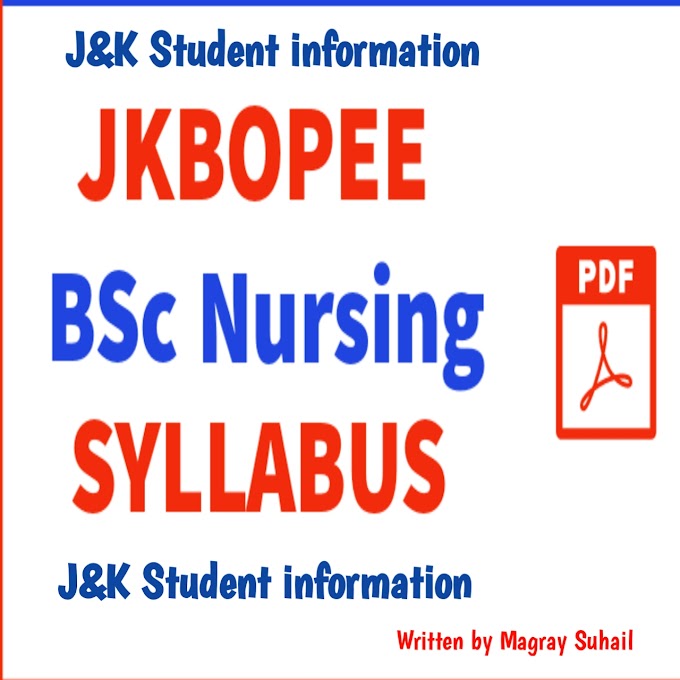 JKBOPEE BSc Nursing Syllabus 2022 PDF Check Here