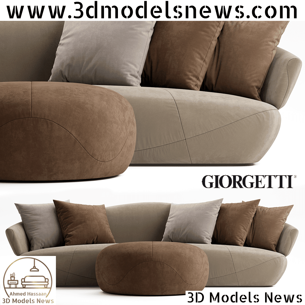 Giorgetti solemyidae sofa model classic style