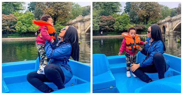 Lovely moment as Regina Daniels and her son serves us a Mother and son goals (Photos)
