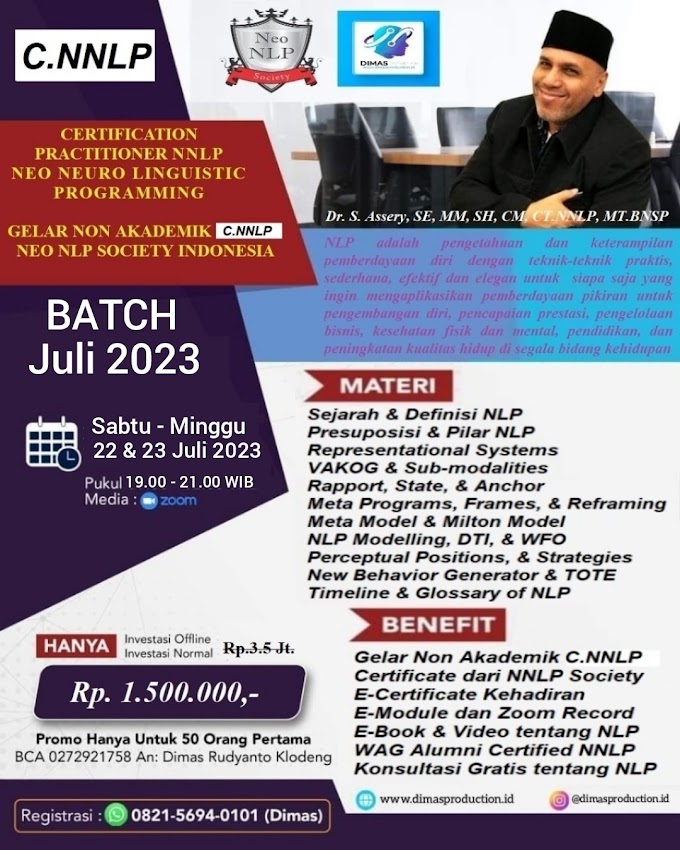 WA.0821-5694-0101 | Certified Neo Neuro Linguistic Programming Practitioner (C.NNLP) 22 Juli 2023