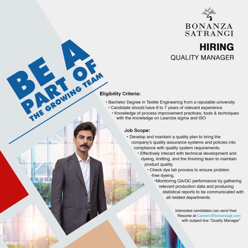 Bonanza Satrangi Jobs Quality Manager