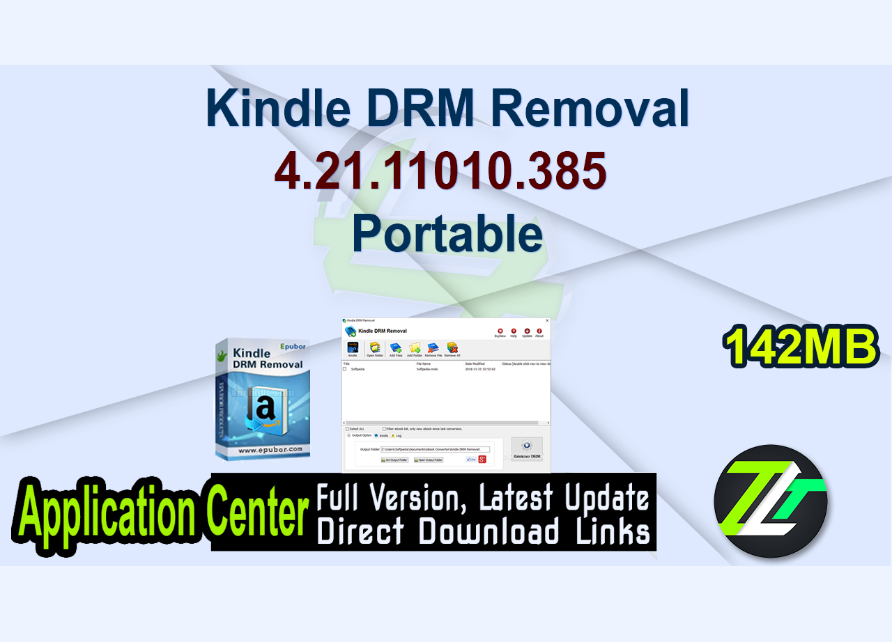 Kindle DRM Removal 4.21.11010.385  Portable