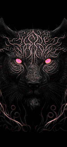 Black Panther, Animal Art, Digital Painting, Feline Portrait 2K iPhone Phone Wallpaper