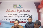 Poliklinik Terpadu Az Zaytun Rumah Sakit Umum Daerah (RSUD) Meuraxa diresmikan