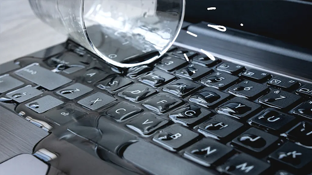 If you've spilled water on your laptop, what should you do? 