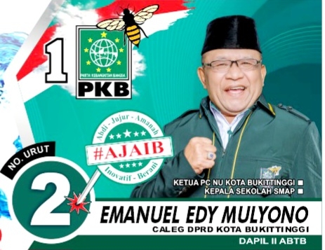 Pensiunan PNS Juga Ketua NU Kota Bukittinggi, Maju Di Pileg 2024, Dari Partai PKB.