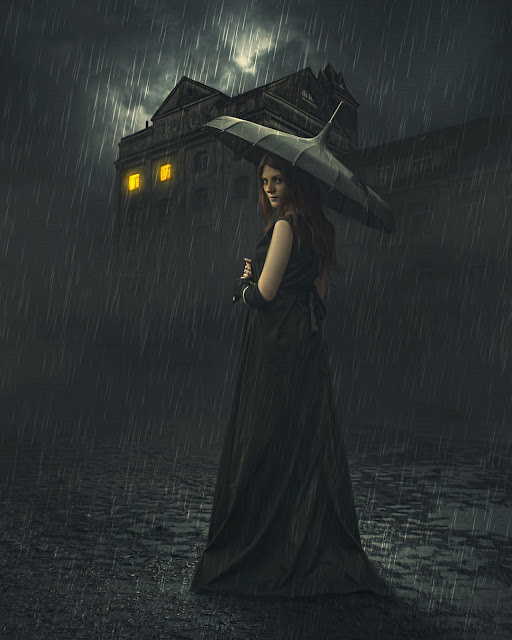 Surreal Rain Night Effect Photo Manipulation Photoshop Tutorial