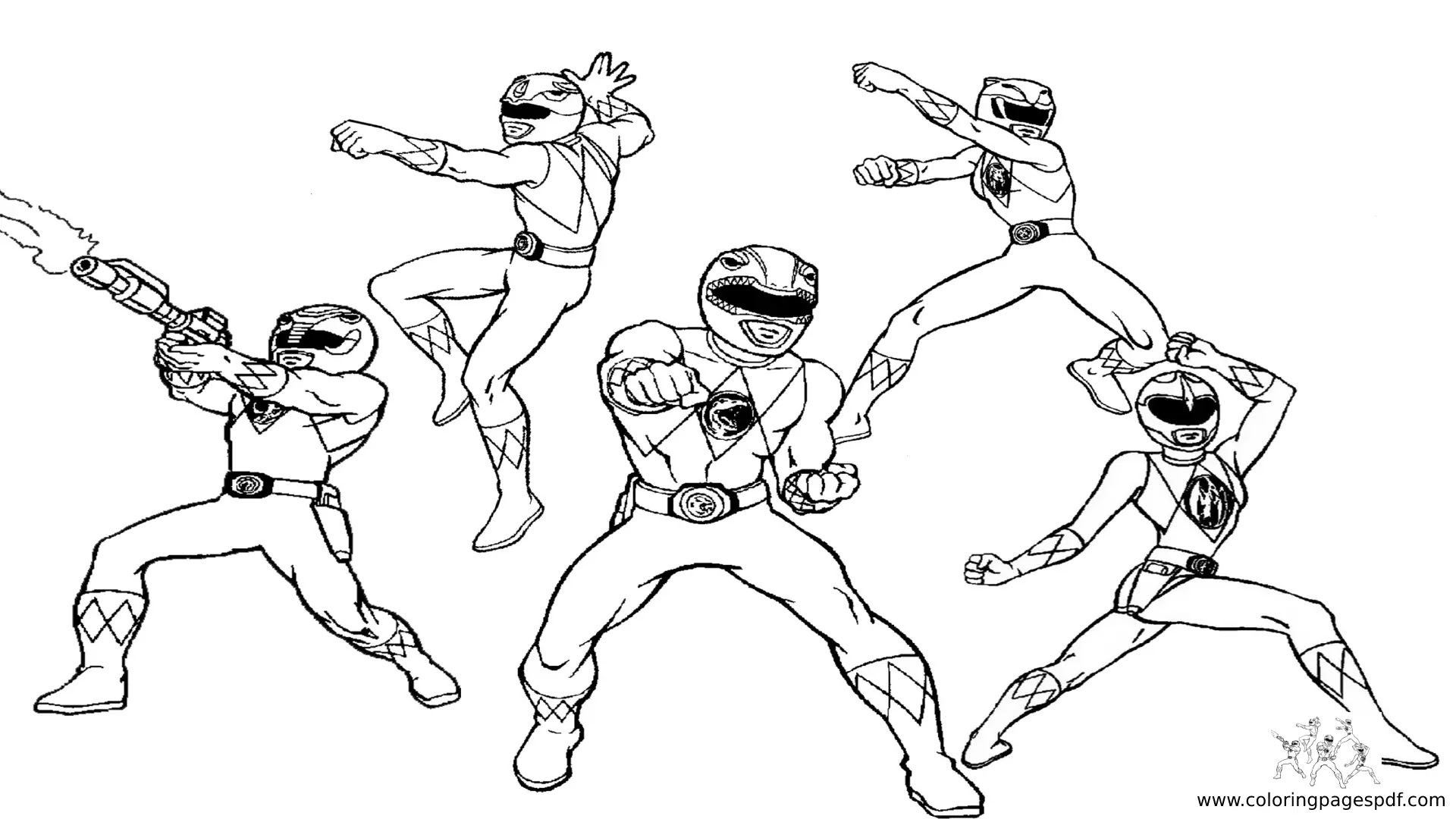 free printable mighty morphin power rangers coloring pages