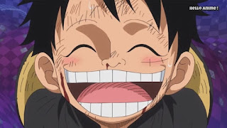 ワンピースアニメ WCI編 858話 ルフィ 笑顔 Monkey D. Luffy | ONE PIECE ホールケーキアイランド編