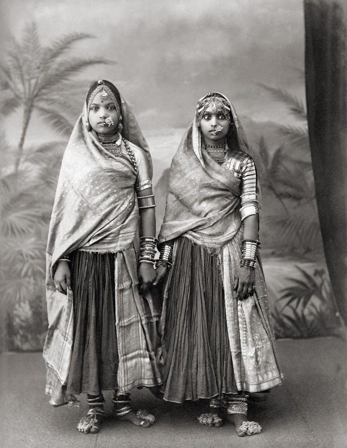 Two Indian Hindu Marwari Women, India | Rare & Old Vintage Photos (1870)