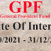 GPF Rate Of Interst From 1/10/2021 to 31/12/2021