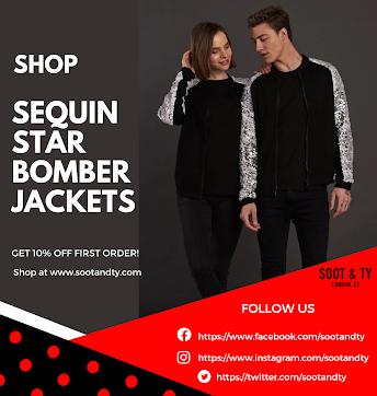 sequin star bomber jackets for men and women from soot and ty