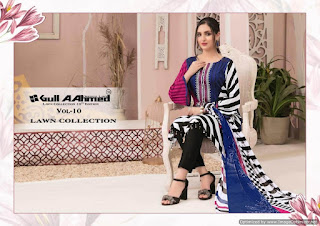 Gull ahmed vol 10 lawn Pakistani Dress