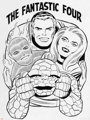 Fantastic Four group headshot by Jack Kirby