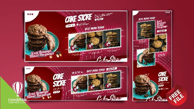 Download Contoh Spanduk Jualan Kue CDR Coreldraw Gratis