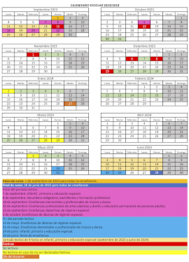 Calendario escolar 2023-24