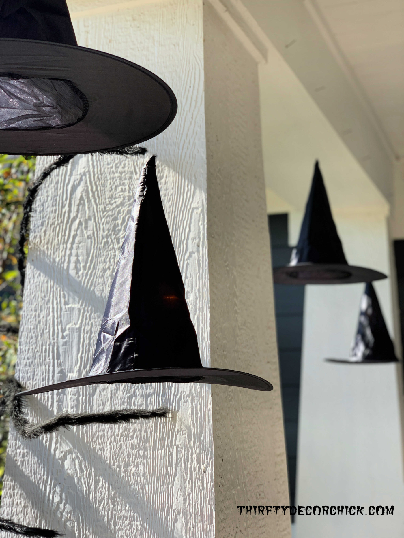 how to hang witch hats