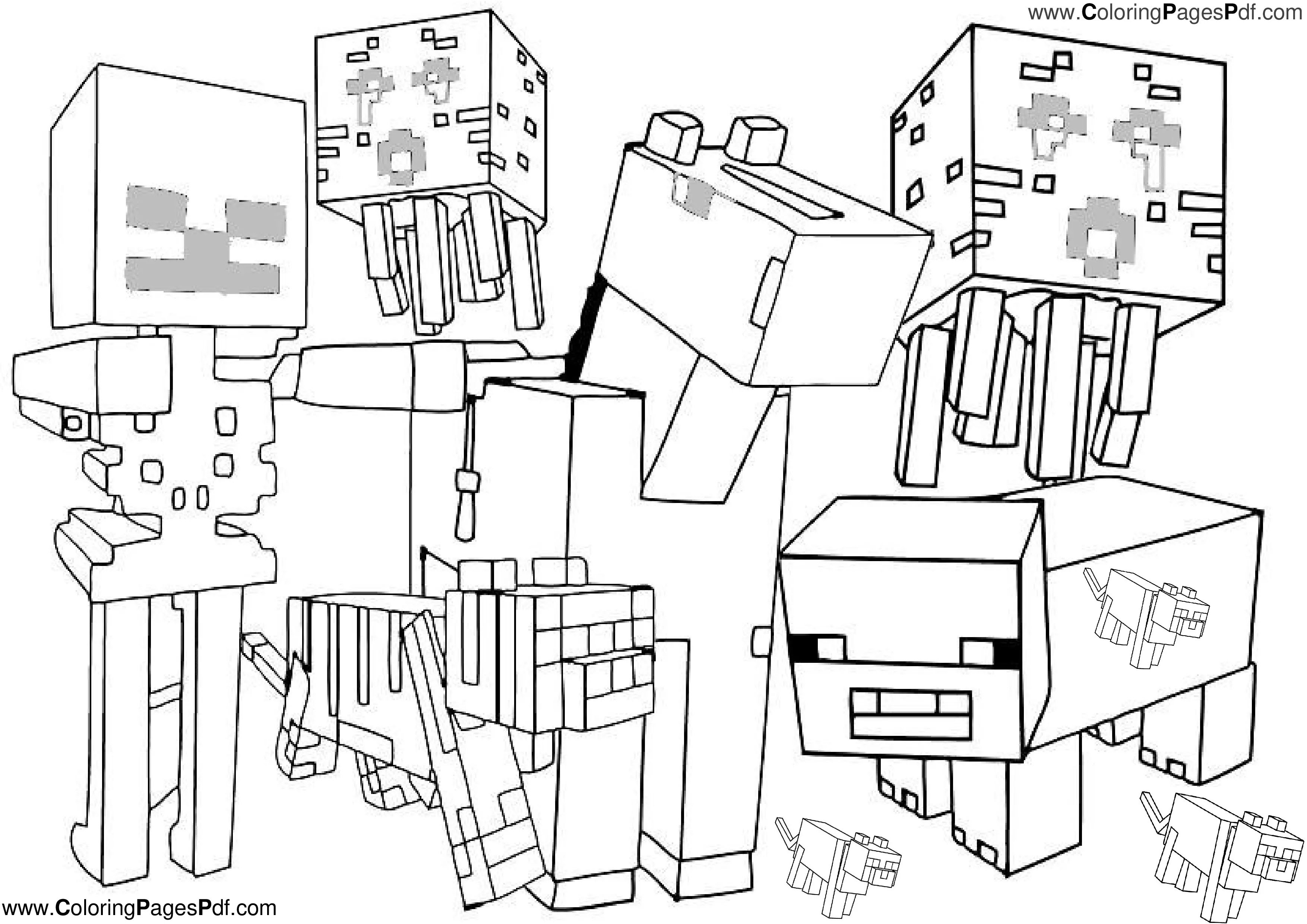 Minecraft coloring pages pdf