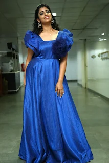 Syamala at Rowdy Boys Musical night in blue dress