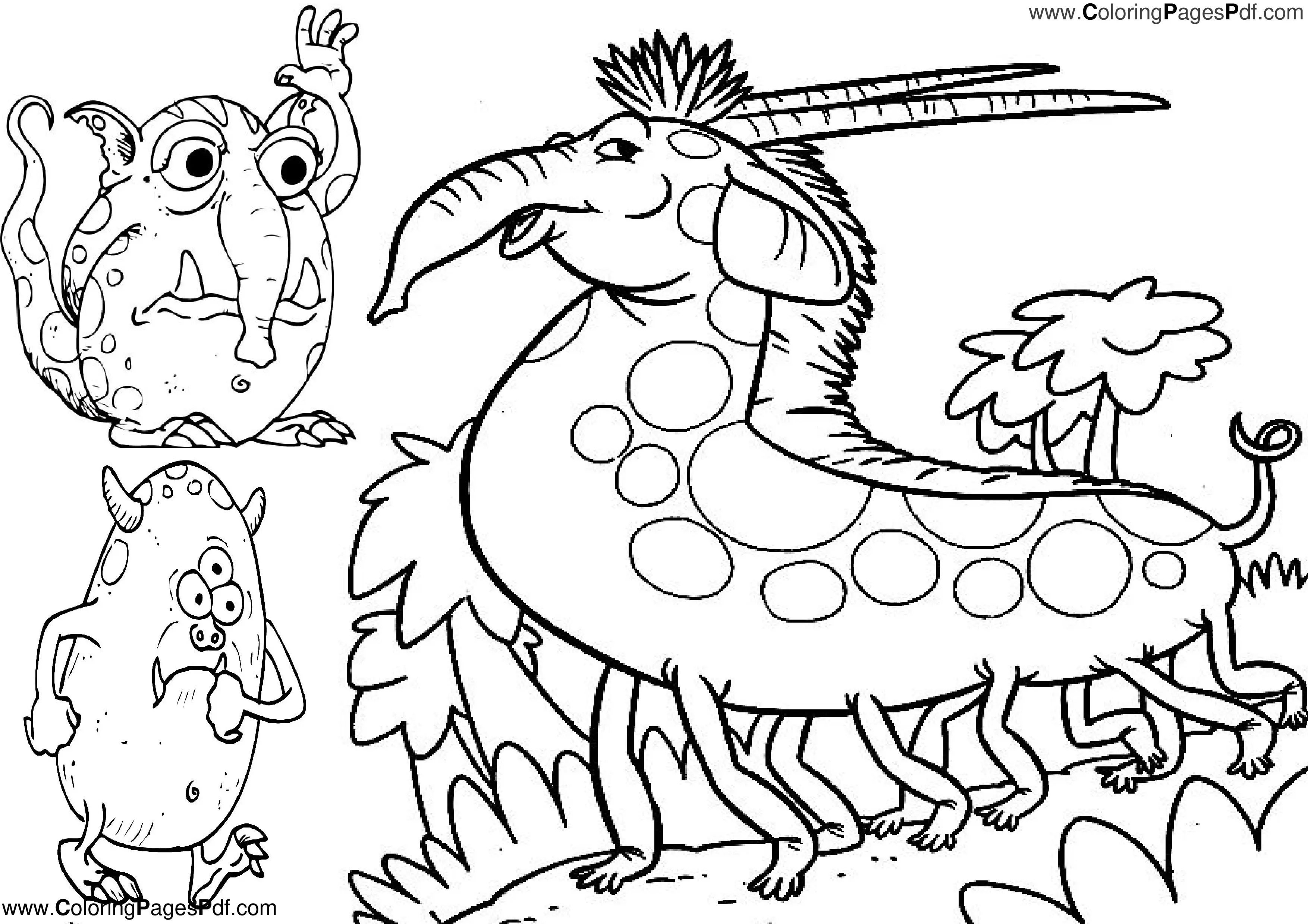 Monster printable coloring pages