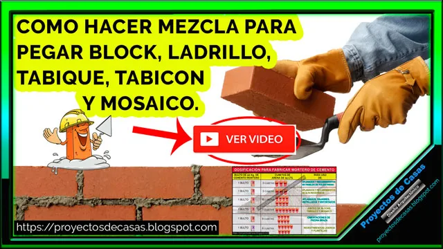 COMO PREPARAR MEZCLA PAR ASENTAR LADRILLO O BLOCK