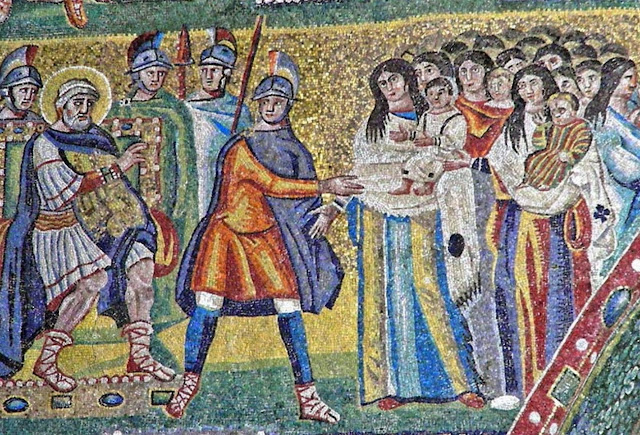 Ирод и вифлеемские младенцы. Мозаика V века. Базилика Санта Мария Маджоре в Риме.