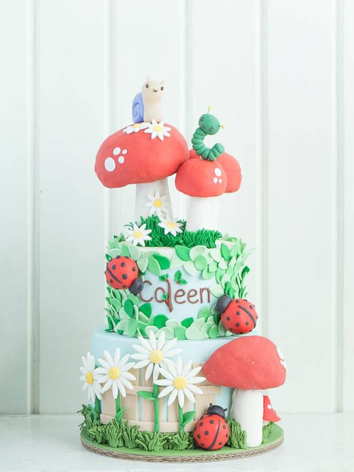 garden theme cake