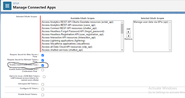 How to configure a Connected App for the OAuth 2.0 Client Credentials Flow?