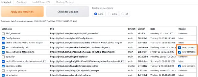 update stablediffusion extensions