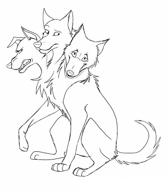 Free Cerberus Cartoon Coloring Page