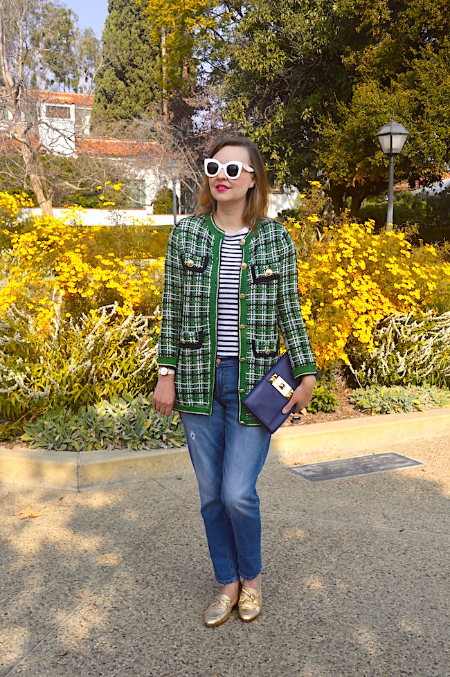 How to style a cardigan, Chanel bag, Veja sneakers, casual weekend