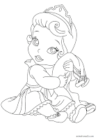 Baby Aurora, the sleeping beauty coloring page