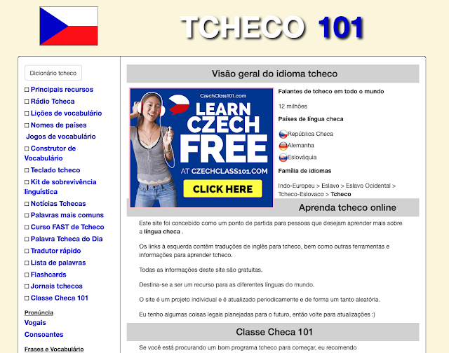 Site para começar a aprender Tcheco online grátis