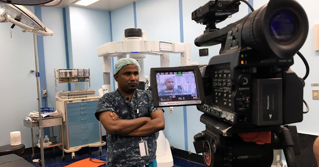 One of the Sri Lankan surgeons on the USNS Mercy that worked alongside Worlton to perform the first robotic-assisted surgery case aboard a ship. (Photo credit: CDR Tamara Worlton)