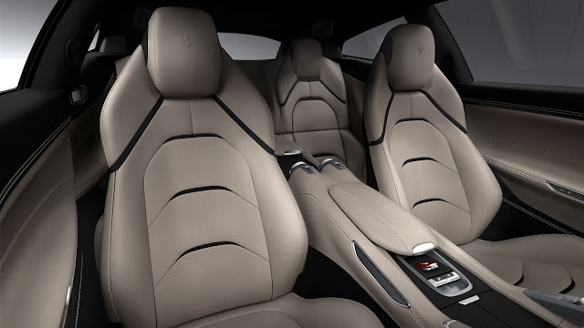 Ferrari GTC4Lusso front seats and the rear seats in the backgraund