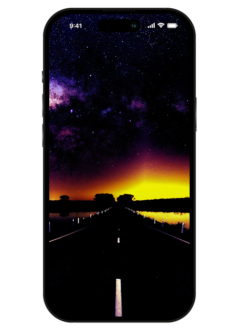 WALLPAPER 4K IPHONE - ROAD AND SKY NIGHT
