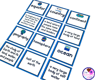 These vocabulary cards are the perfect way to kick off your unit on continents and oceans with easy to print and cut vocabulary cards to help students learn and master the vocabulary they will be exposed to during the unit.